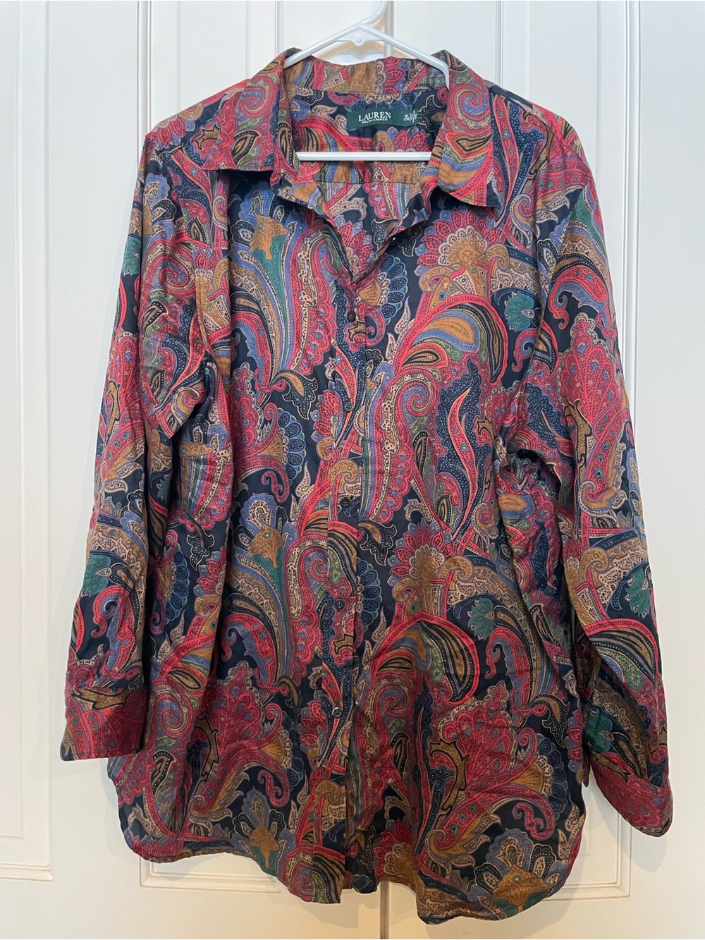 Lauren Ralph Lauren Red Paisley Button-Front Women’s Shirt